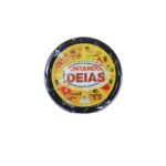 Kit Juntando Ideias da Materiais Para Brincar, mostrando as 6 caixas de cenário em madeira com algumas das 121 peças de MDF já encaixadas, organizadas por cores e formas.