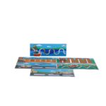 Réguas Psicomotoras da Materiais para Brincar, mostrando uma régua em MDF com um veículo sendo usado para traçar um caminho com um lápis.