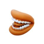 Super Boca Fantoche em PVC da Materiais para Brincar, com a boca aberta mostrando a língua e os dentes.